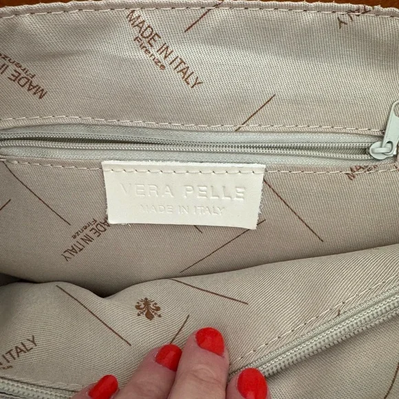 Florentine Tan Leather Tote Bag EUC - Picture 6 of 9